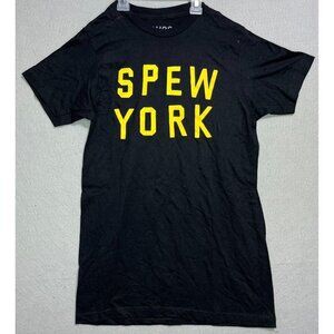 Spew York Funny Men Women Shirt Tee Black T-Shirt Small 100% Cotton